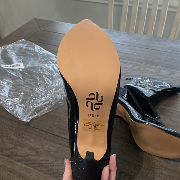 NWT BURJU Savage Ankle Closed Pointed Toe Wet Look With Sparkle Heel | 15 - Picture 6 of 10